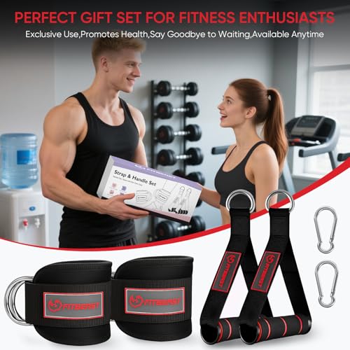 Ankle Straps for Cable Machines - Gym Ankle Straps - Black