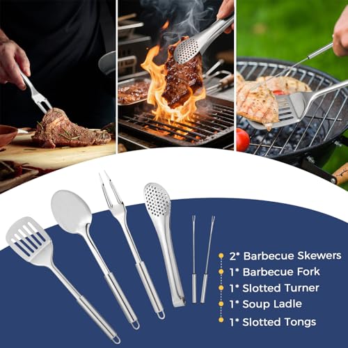 THTYBROS 34-Piece Portable Camping Kitchen Utensil Set - Outdoor Cookware & Grill Tools