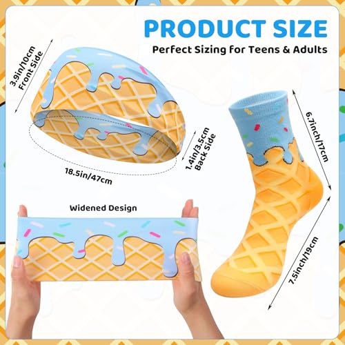 Ice Cream Sports Headband & Sock Set - Blue