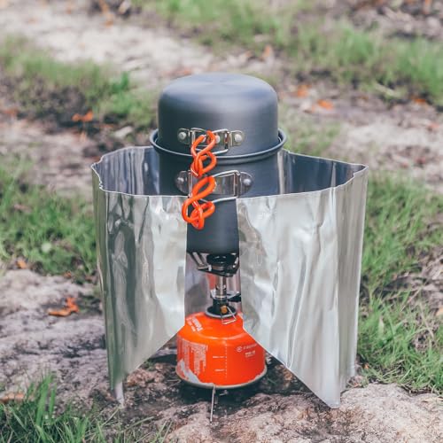 Fire-Maple Camping Pot & Stove Set with Windshield - Foldable Backpacking Cookware