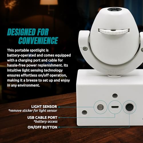 Miami Dolphins LED Mini Spotlight Projector - Portable & Rechargeable