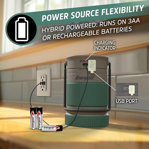 Energizer S-500 Hybrid Power Camping & Outdoor Solar Lantern 1 Pack 500 Lumens
