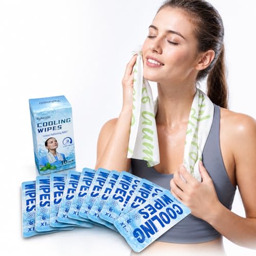 Herb Life 10-Pack Cooling Towels with Mint Scent — Instant Cold Relief for Outdoor Sports & Activities