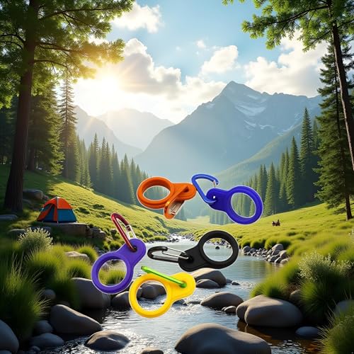 6 Pcs Silicone Water Bottle Holders with Carabiner Clips for Hiking