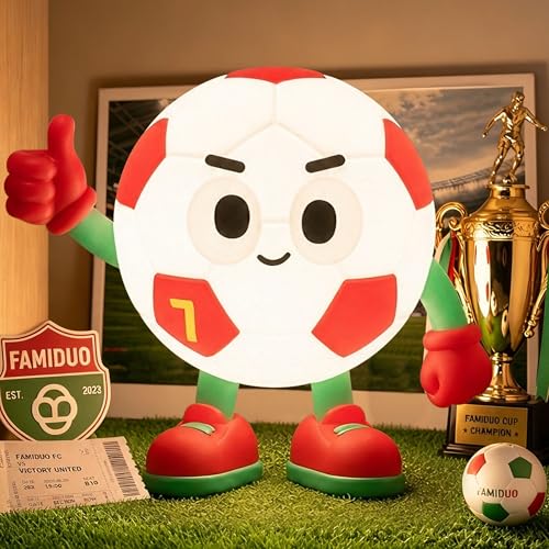 Lucky #7 Soccer Night Light - Dimmable Silicone Lamp for Kids