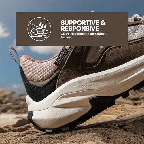 NORTIV 8 Women's Waterproof Leather Hiking Shoes - Tan, Size 7.5