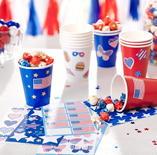 Patriotic Stickers Variety Pack - American Flag & Summer Treats - 20 Sheets - Memorial Day