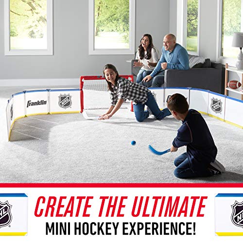 Mini Hockey Rink Set - Half Rink with Goal, Sticks & Ball