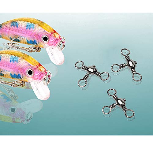 3-Way Swivel Fishing Connector - Stainless Steel Size 10 (35lb) - 25 pcs