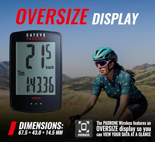 Wireless Bike Computer with Oversized Display - Black