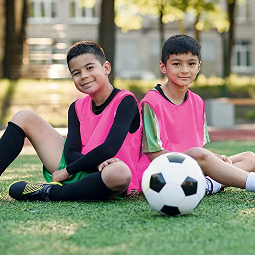 12-Pack Soccer Pinnies Mesh Scrimmage Vests for Youth & Adults
