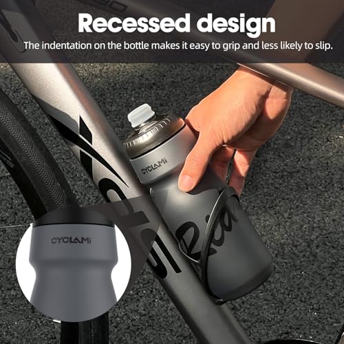 CYCLAMI Truth Grey 22oz Bike Water Bottle — BPA-Free Squeeze, Leakproof, Universal Cage Fit