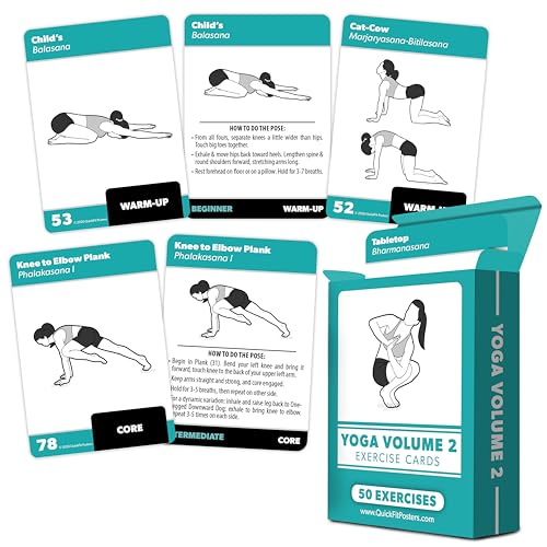 Yoga Pose Exercise Cards Volume 2 - Over 50 Poses, 2.5" x 3.5"