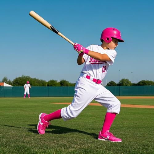 Pink Youth & Adult Baseball Socks and Belt Combo - Softball Gear, Small