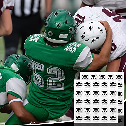 Football Helmet Stickers - 200 Pcs Clear Black Decals, 1-1/8"