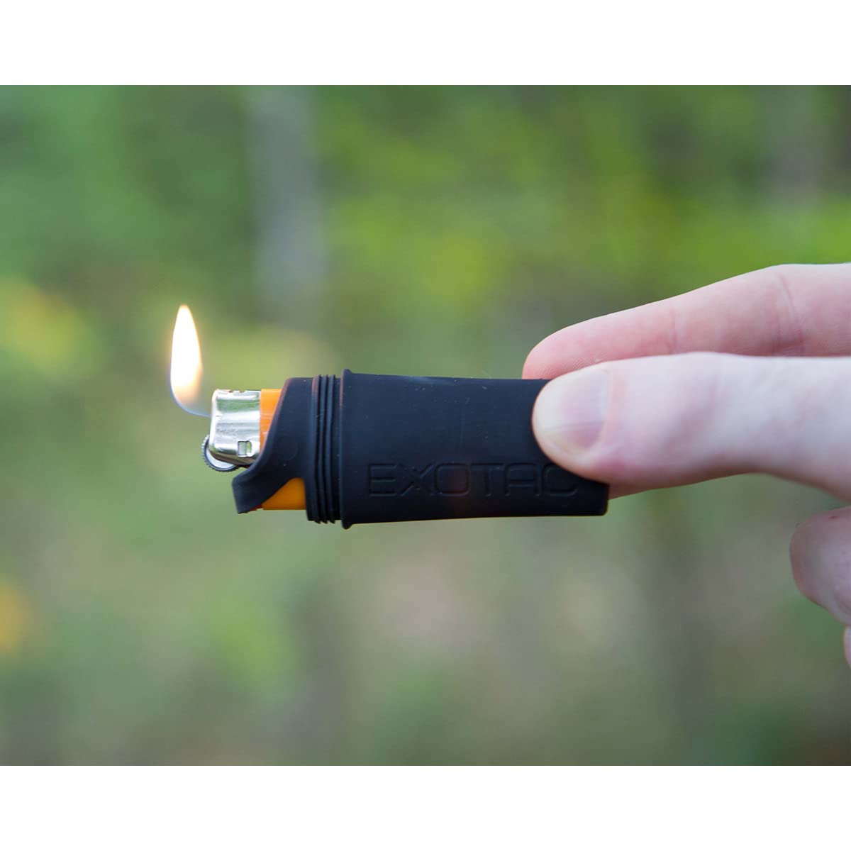 Exotac fireSLEEVE Waterproof Floating Lighter Case (Lighter Not Included) with Gas-Lock Strap for Thumb-free Operation, Molded TPE Body for Flexibility, and Super-tough Nylon Cap, Made in the USA