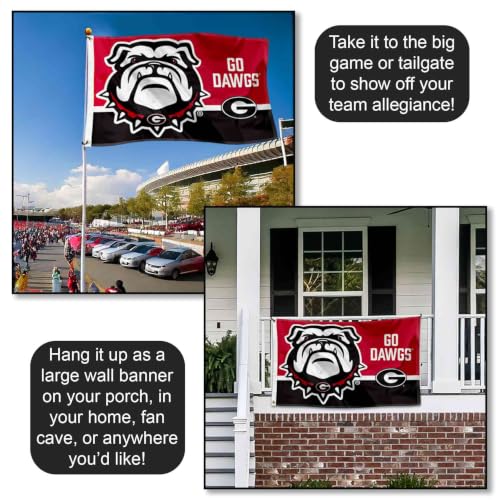 Georgia Bulldogs Go Dawgs Outdoor Banner Flag 3x5 ft