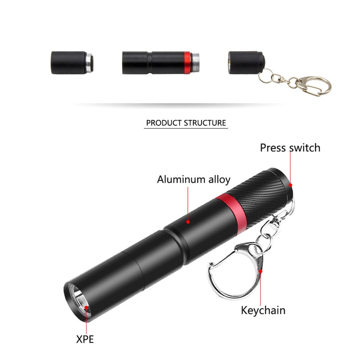Hilngav 3 Pack Small Mini LED Keychain Flashlight, Single Mode AAA Battery Flashlights Portable Bulk EDC (Everyday Carry) Pen Flash Light, Key Chain Pen Flashlights for Work, Emergency, Pocket