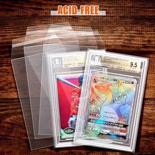 Graded Card Slab Sleeves for BGS - 100 Pack Resealable Protective Covers