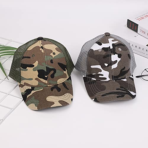 Camouflage Baseball Cap for Children - Adjustable 54cm - Green