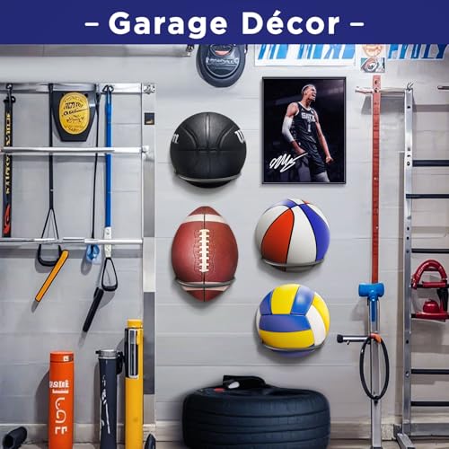 Wall-Mounted Basketball Holder - 2 Pack Ball Storage Solution