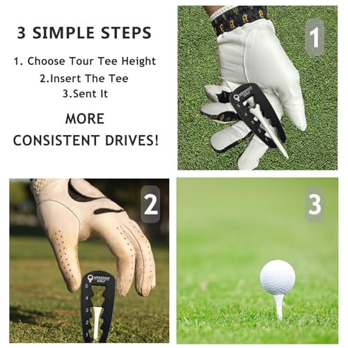 Adjustable Golf Tee Height Tool - 5 Precise Settings for Consistent Swings