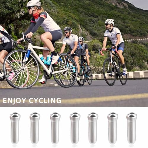 100 Pcs Aluminum Alloy Bike Cable End Caps for Brake and Derailleur Wires