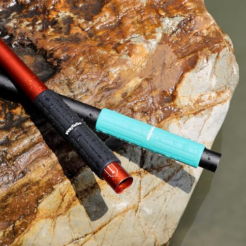 WayToGo Lake Blue 30mm Silicone Kayak Paddle Grip Wraps, Non-Slip Blister Prevention, 2 Pack