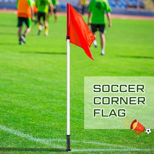 5 ft Soccer Corner Flags Set of 4 - Portable Agility Training Poles