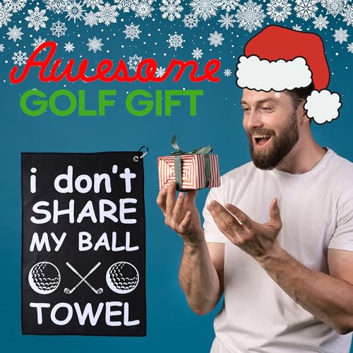 Funny Golf Towel - Durable Waffle Microfiber Club Cleaner with Clip