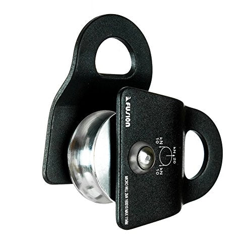 Fusion Climb Ekat Micro Aluminum Side Swing Pulley for Zipline, Black