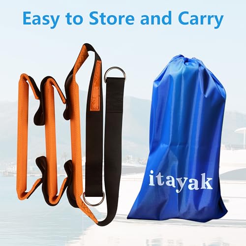 Orange 3-Step Heavy Duty Boat Rope Ladder - Marine Climbing Accessory