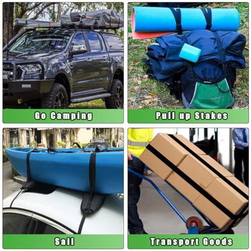2 Sets 1" x 4ft Battery Tie Down Strap Kit with Stainless Steel Buckle