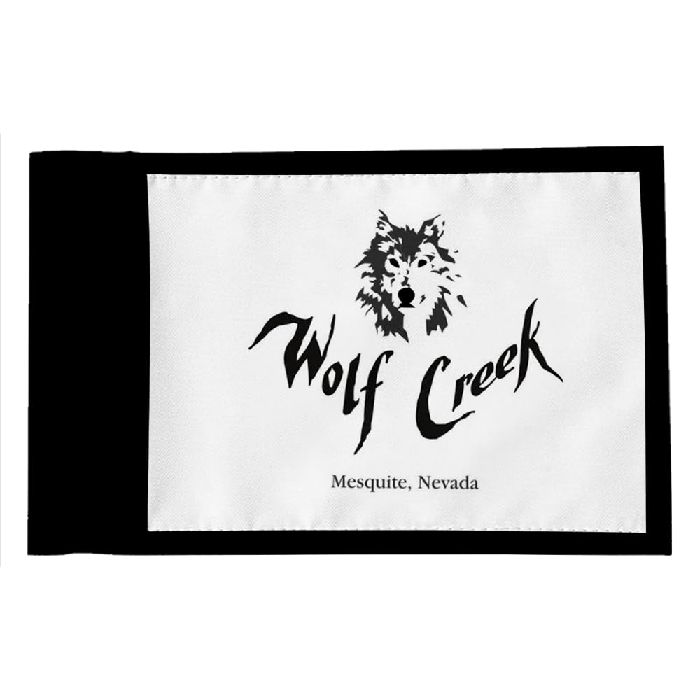 2BUT The Wolf Golf Course Mesquite Nevada Golf Pin PGA Flag Practic Putting Green Golf Flag For Backyard Garden Double-Sewn 600D Nylon Miniature Pin Flag Regulation Tube Flag (8"X6")