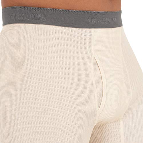 Fruit of the Loom Premium Men’s Waffle Thermal Bottoms – Large / Natural, 1 Pack