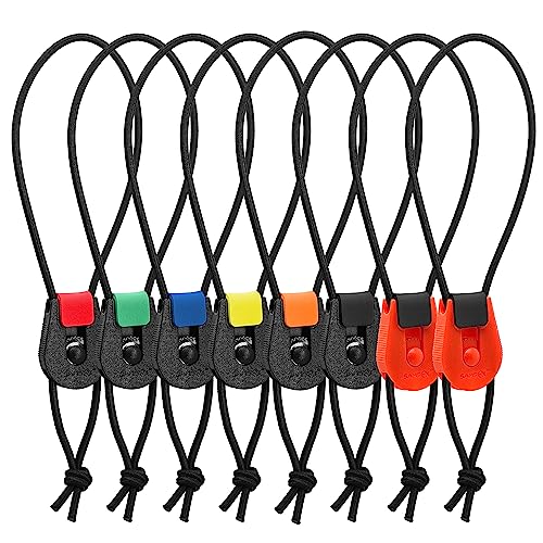 SAMSFX 8-Pack Stretchy Fishing Rod Tie Wraps - 7 Color Adjustable Rod Straps