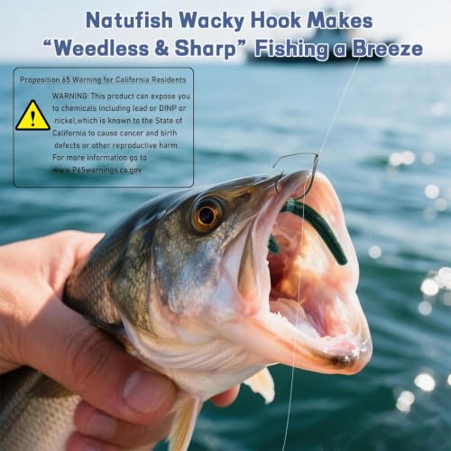 Weedless Wacky Rig Hooks - 25 Pack for Bass Fishing