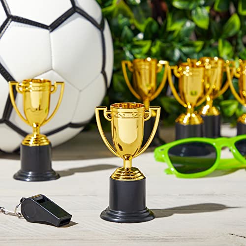 Mini Trophies 24-Pack - Gold-Plated Plastic, 2 x 4 x 2 in - Awards for Kids & Adults