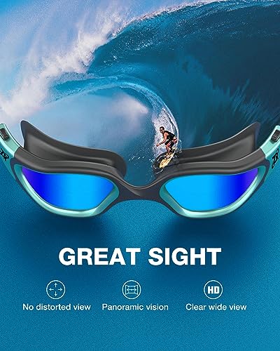 ZIONOR A8 Polarized Mirror Blue Swim Goggles - Anti-Fog, Unisex