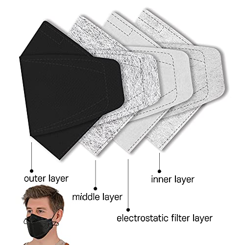 BOTN youth fit 11Pcs KF94 Protective and Safety Face Mask, 4-Layer Filter and 3D Design, Adjustable Strap and Premium Quality Made in Korea (Black, Medium)