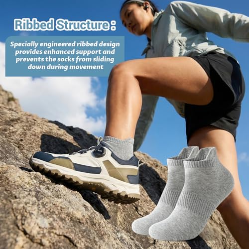 Ankle Athletic Socks 6-Pack - Moisture Wicking, Multi-Color