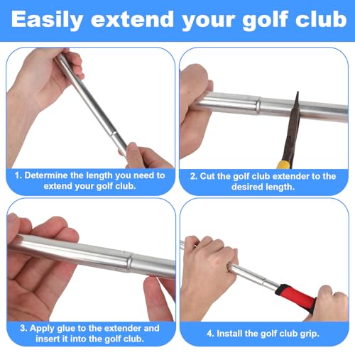 Golf Club Shaft Extensions - 2 Pcs Durable Iron Extenders