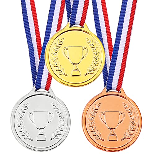 Pllieay 48 Pcs Winner Medals Set Gold Silver Bronze Party Awards Trophy Decorations