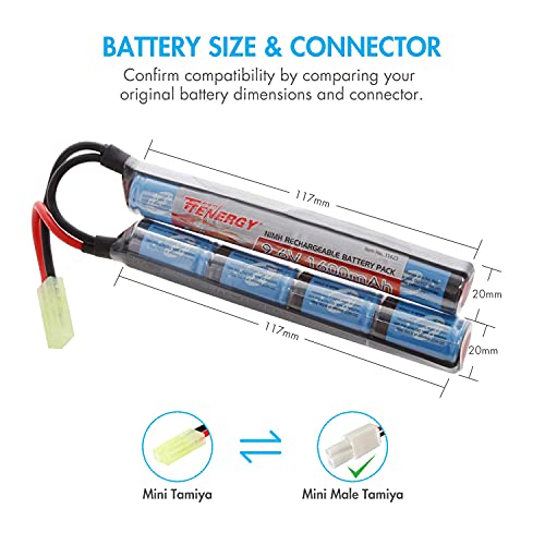 9.6V NiMH 1600mAh Rechargeable Battery Pack & Charger for Airsoft