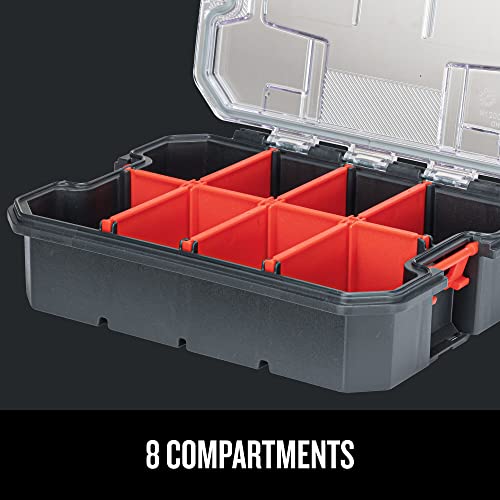 CRAFTSMAN VERSASTACK Storage Organizer, Small Parts Organizer, 8 Compartments, Lid Includes Secure Latch (CMST17827)
