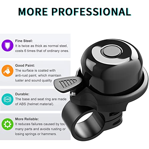 2 Pack Classic Bike Bell,Loud Crisp Clear Sound for Adult Kids