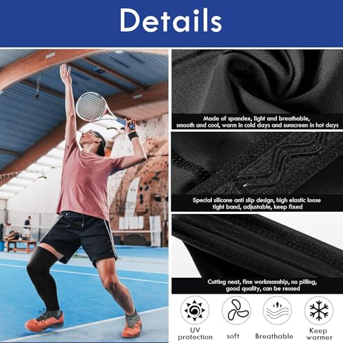 Compression Leg Sleeves for UV Protection - Black
