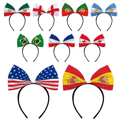 2026 Soccer World Cup Flag Bow Headband & Tattoo Set - Argentina