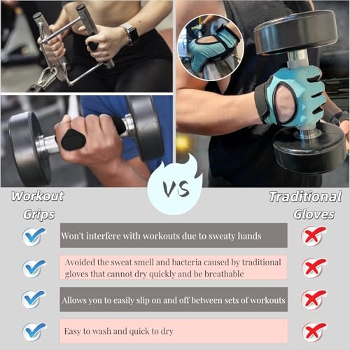 Ergonomic Anti-Slip Workout Grips - Silicone Gym Pads, Black