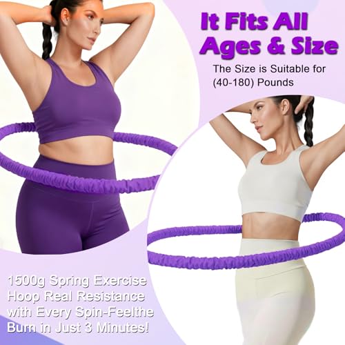 3 lbs Soft Weighted Hoop - Fat Burning & Waist Toning - Purple